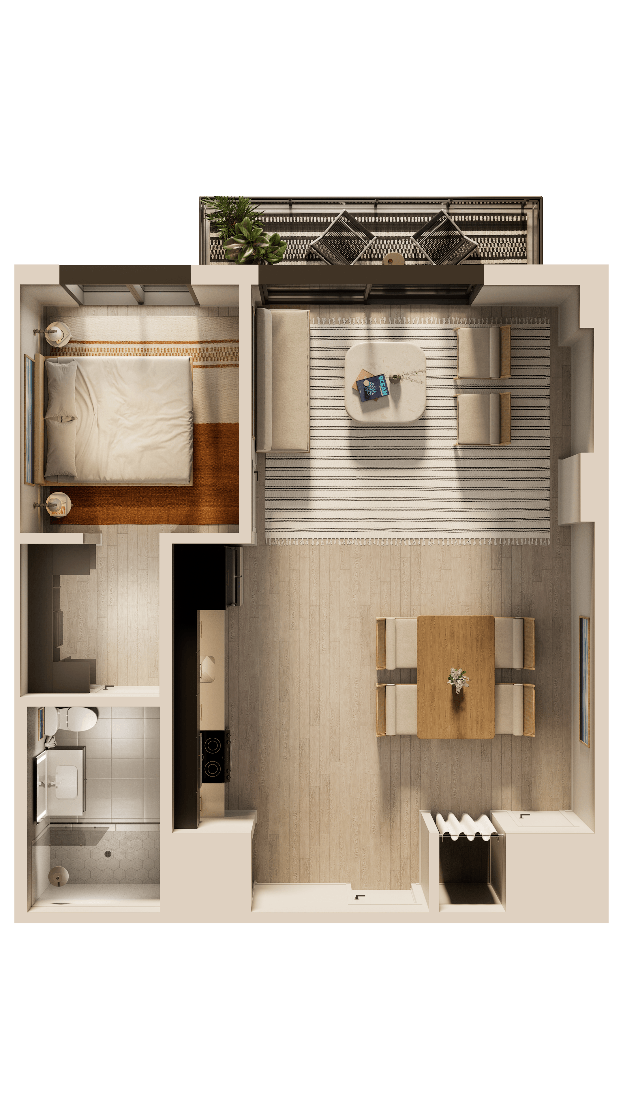 a floor plan of a house with a bedroom and a bathroom